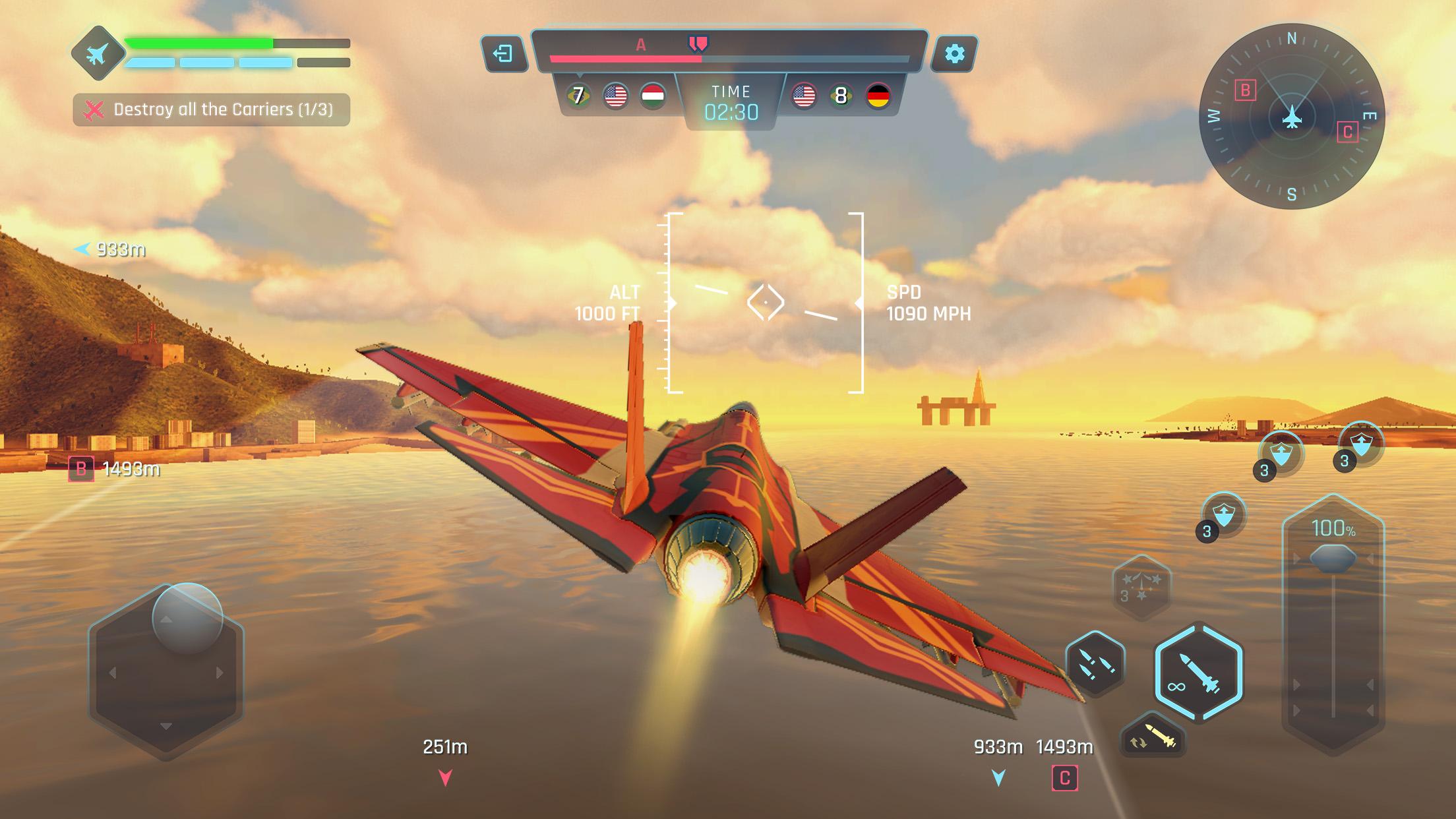 空の戦士：戦闘機での戦闘ゲーム スクリーンショット 2