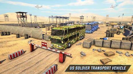 Army Bus Transporter Sim Games 스크린샷 1