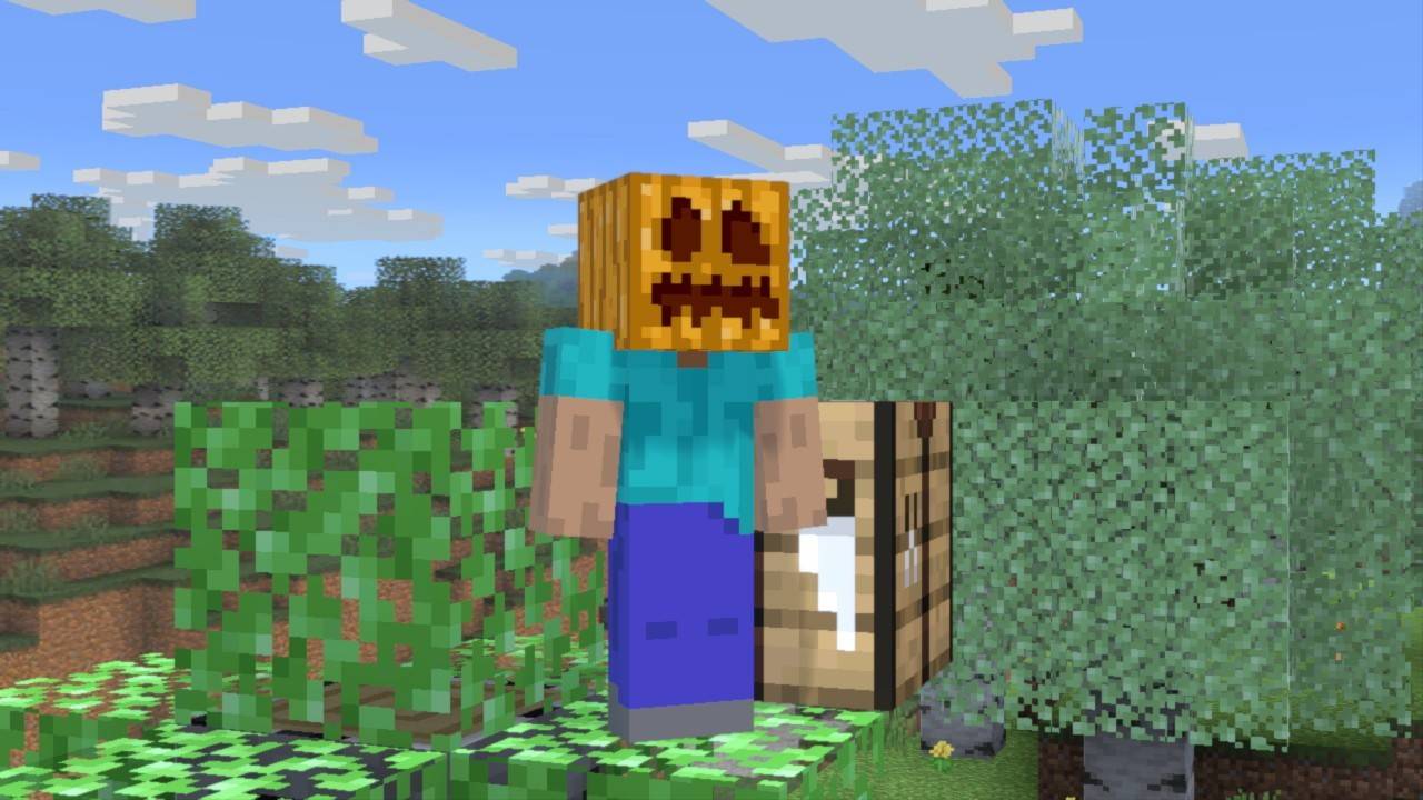 Kürbis auf Kopf Minecraft Charakter