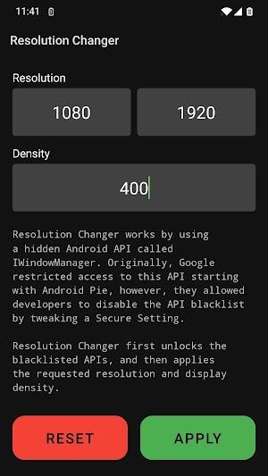 Schermata Resolution Changer 2