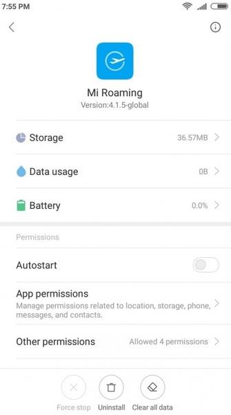 Mi Roaming Capture d’écran 1