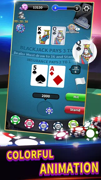 BlackJack 21 lite offline game Capture d'écran 2