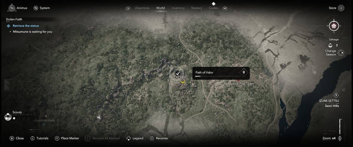 Assassin's Creed Shadows Path of Valor Map Lokasi