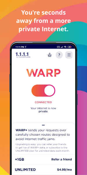 1.1.1.1 + WARP: Safer Internet 스크린샷 2