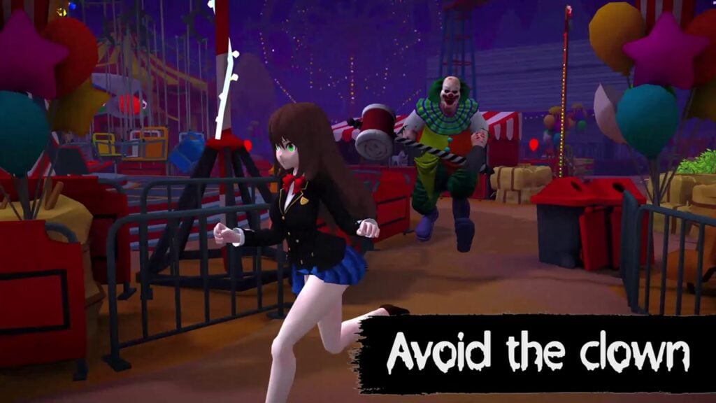 Corrente de Pennywise (ou seja ele) no título do parque de Death Park Anime Girls: Clown Horror!